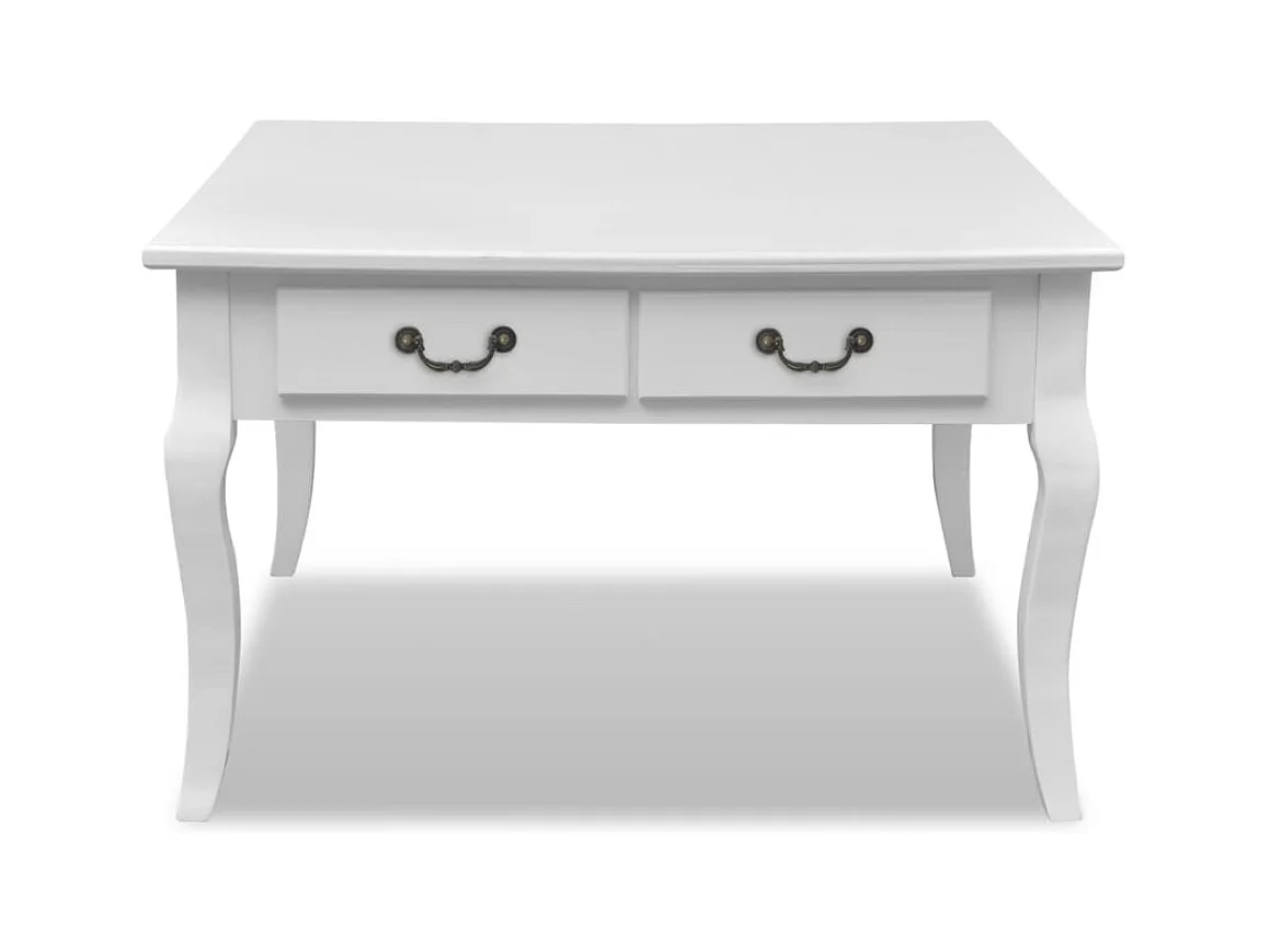 Mesa de centro | Mesa auxiliar salon con ruedas de contrachapado blanco 55x35x70 cm SHL4222