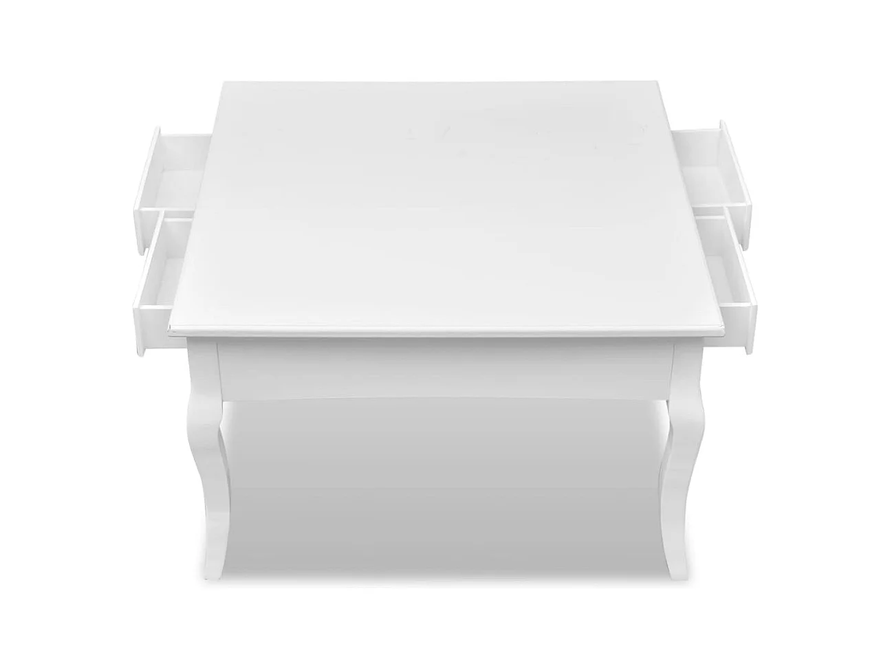 Mesa de centro | Mesa auxiliar salon con ruedas de contrachapado blanco 55x35x70 cm SHL4222