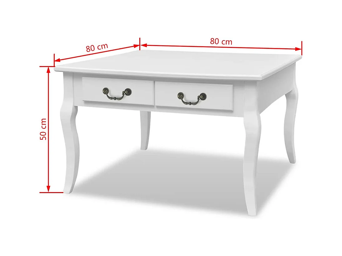 Mesa de centro | Mesa auxiliar salon con ruedas de contrachapado blanco 55x35x70 cm SHL4222