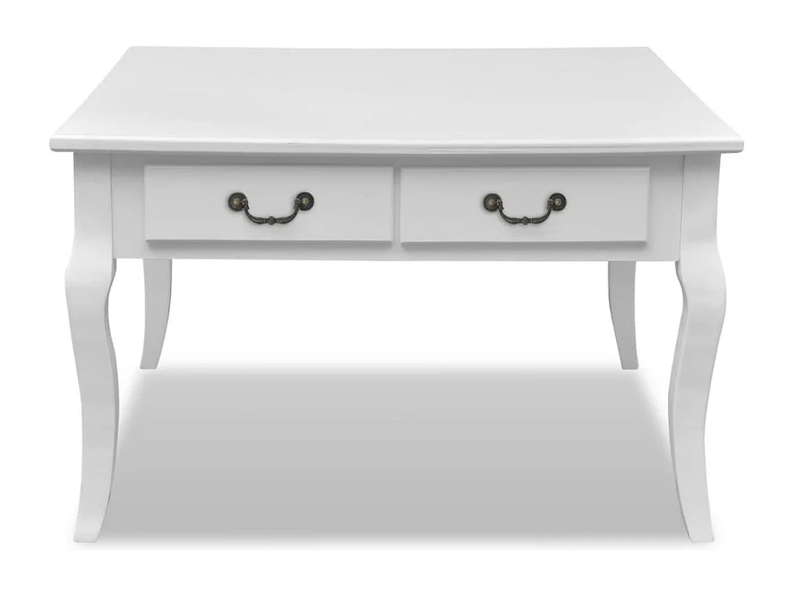 Couchtisch-Beistelltisch-Sofatisch mit 4 Schubladen Weiß SHL45626