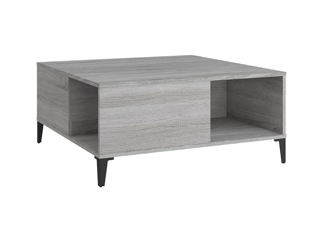 Table basse salon-Table d'appoint sonoma gris 80x80x36,5 cm bois d'ingénierie SHL50397