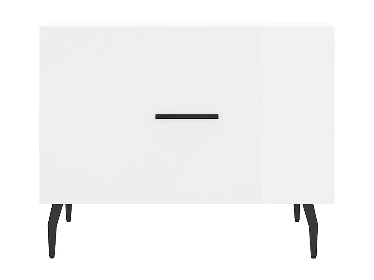 Table basse salon-Table d'appoint blanc brillant 50x50x40 cm bois d'ingénierie SHL7227