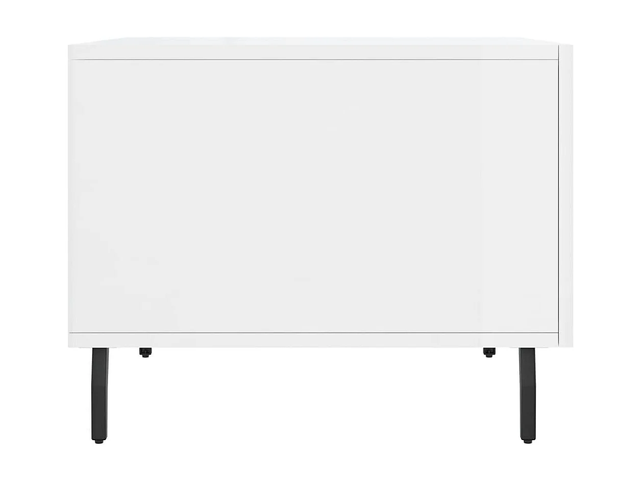 Table basse salon-Table d'appoint blanc brillant 50x50x40 cm bois d'ingénierie SHL7227