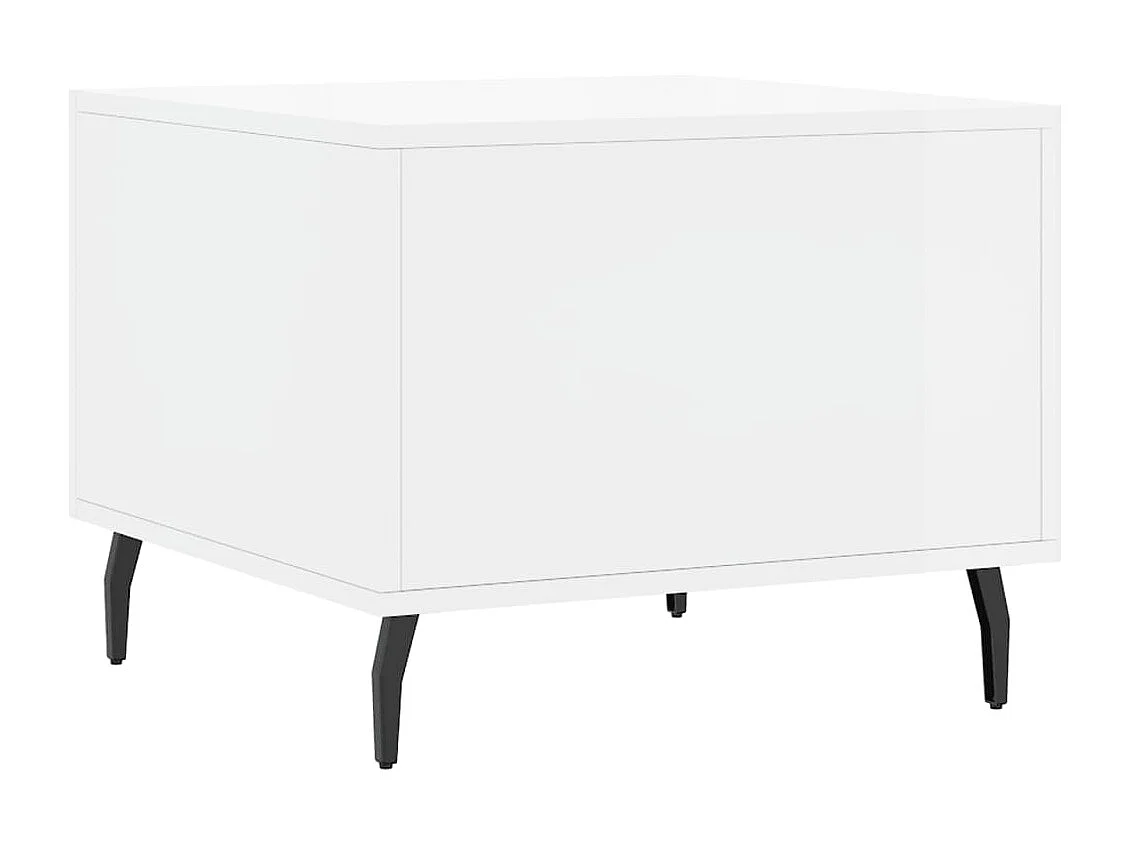 Table basse salon-Table d'appoint blanc brillant 50x50x40 cm bois d'ingénierie SHL7227