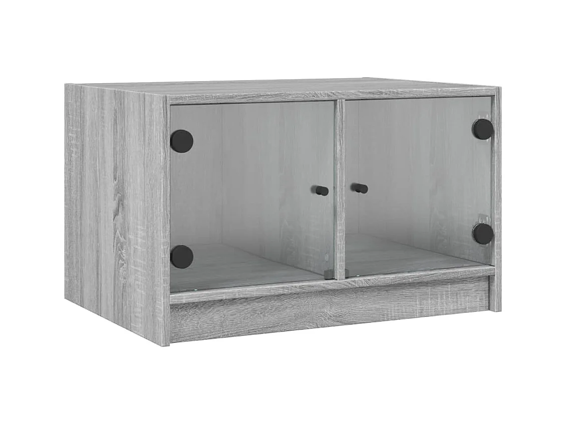 Table basse salon-Table d'appoint avec portes en verre sonoma gris 68x50x42 cm SHL82524