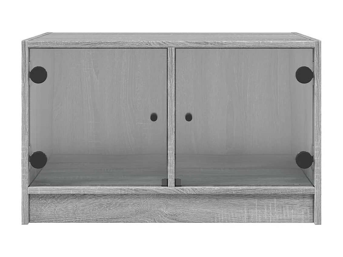Couchtisch-Wohnzimmertisch-Beistelltische mit Glastüren Grau Sonoma 68x50x42 cm SHL78574