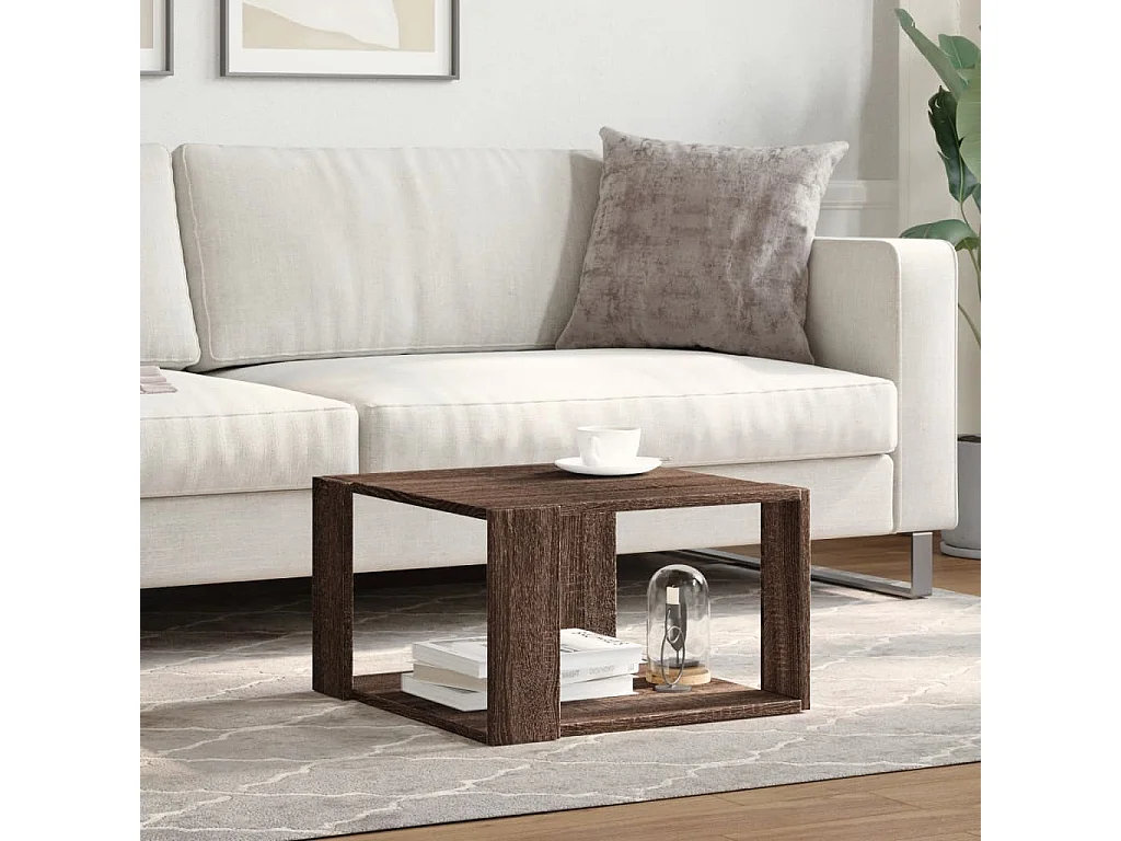 Couchtisch-Wohnzimmertisch-Beistelltische Braun Eichen-Optik 51,5x51,5x30 cm Holzwerkstoff SHL26253