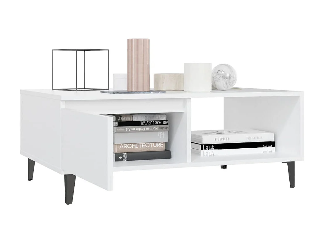 Couchtisch-Sofatisch-Beistelltische Weiß 90x60x35 cm Holzwerkstoff SHL4577