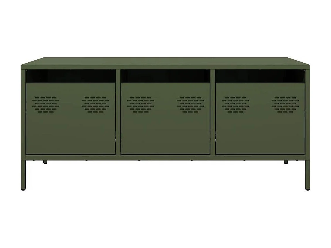 Table basse salon-Table d'appoint vert olive 101,5x50x43,5 cm acier laminé à froid SHL27160