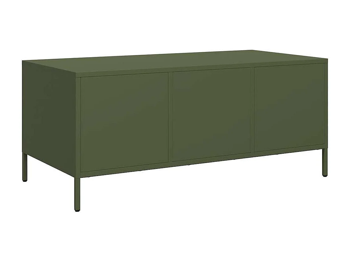 Table basse salon-Table d'appoint vert olive 101,5x50x43,5 cm acier laminé à froid SHL27160