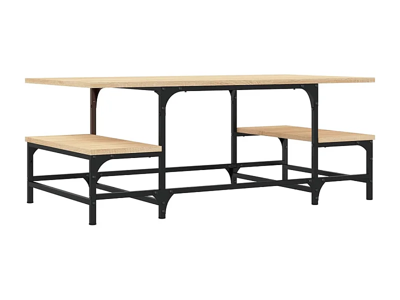 Mesa de centro-Mesa auxiliar con patas de metal gris hormigón 50x50x40 cm SHL4367