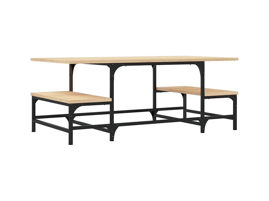 Mesa de centro-Mesa auxiliar con patas de metal gris hormigón 50x50x40 cm SHL4367