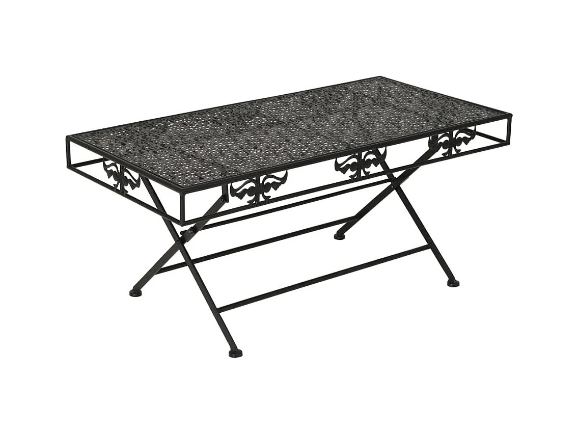 Mesa de centro | Mesa de apoio | Mesa de café dobrável estilo vintage metal 100x50x45 cm preto