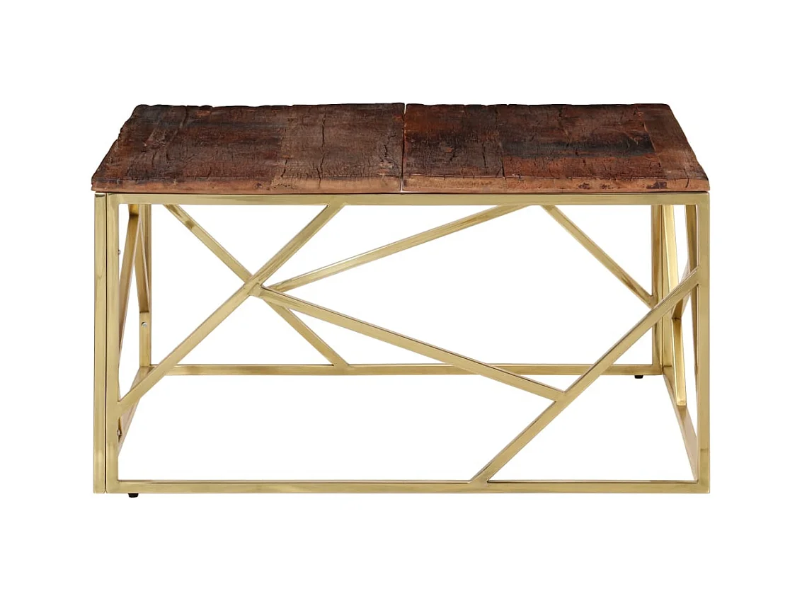 Mesa de centro | Mesa auxiliar con cajones madera vieja 100x100x40 cm SHL4311