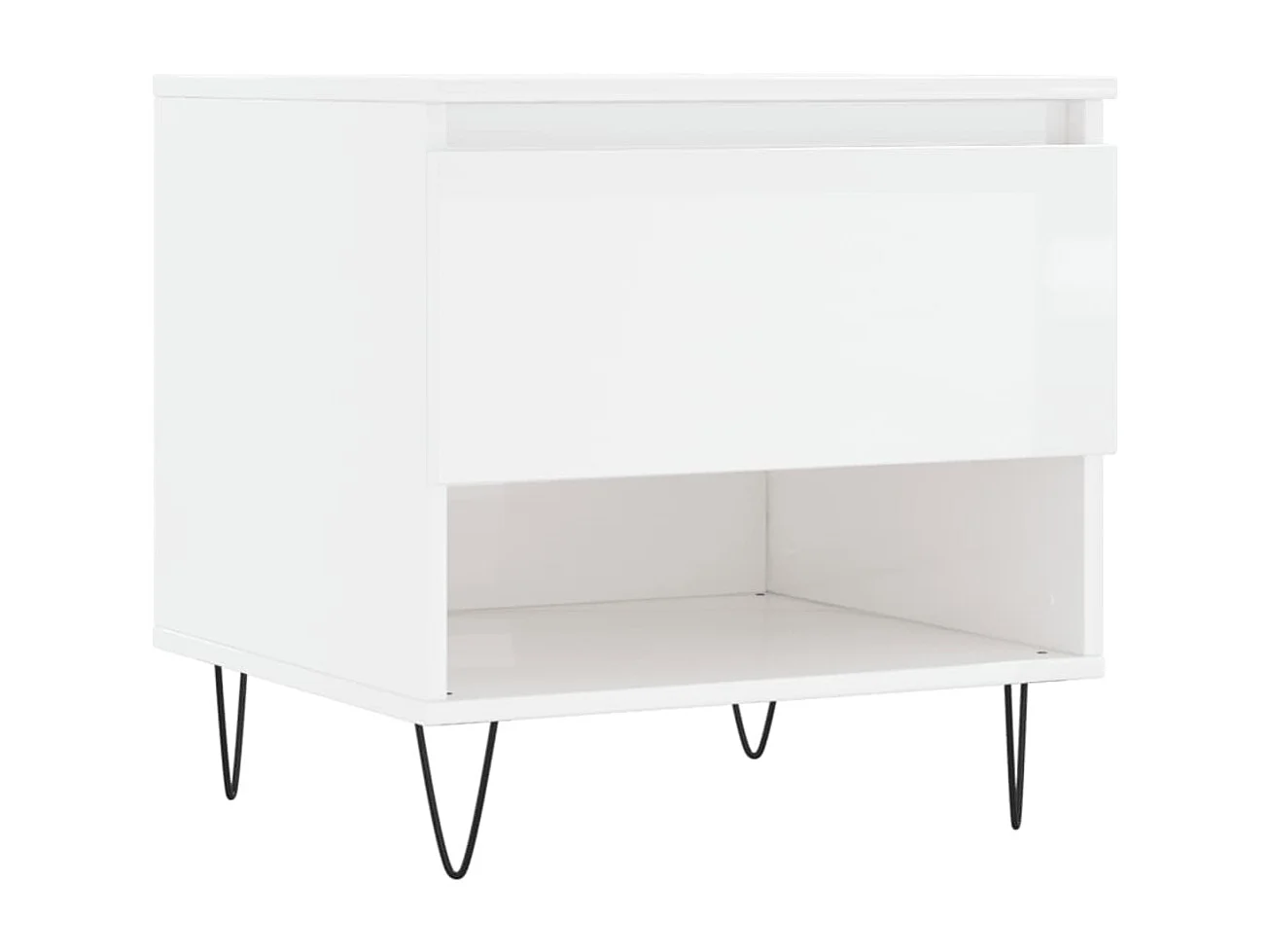 Lot de 2 Tables basses-Tables d'appoint blanc brillant 50x46x50cm bois d'ingénierie SHL44388