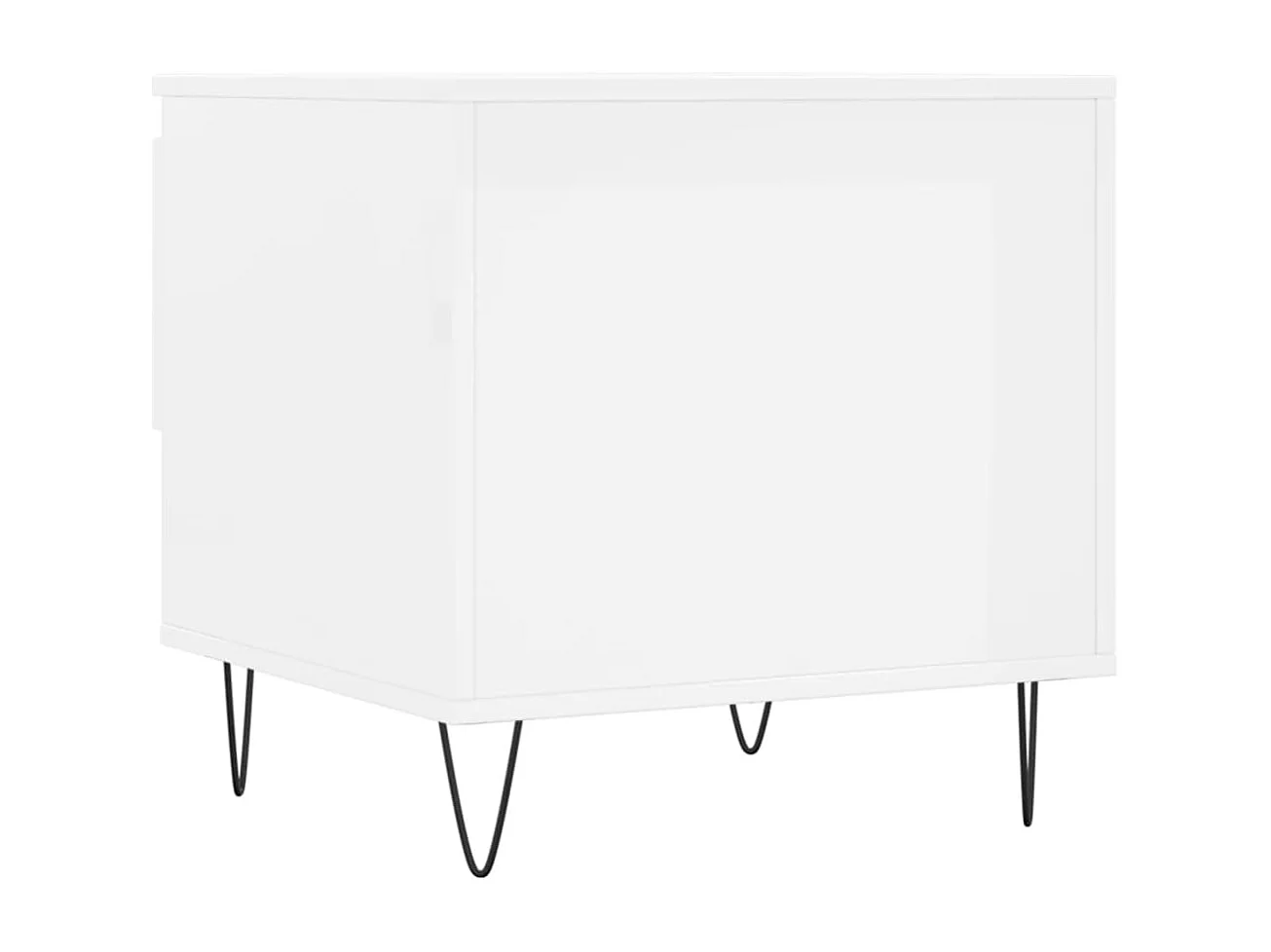 Lot de 2 Tables basses-Tables d'appoint blanc brillant 50x46x50cm bois d'ingénierie SHL44388