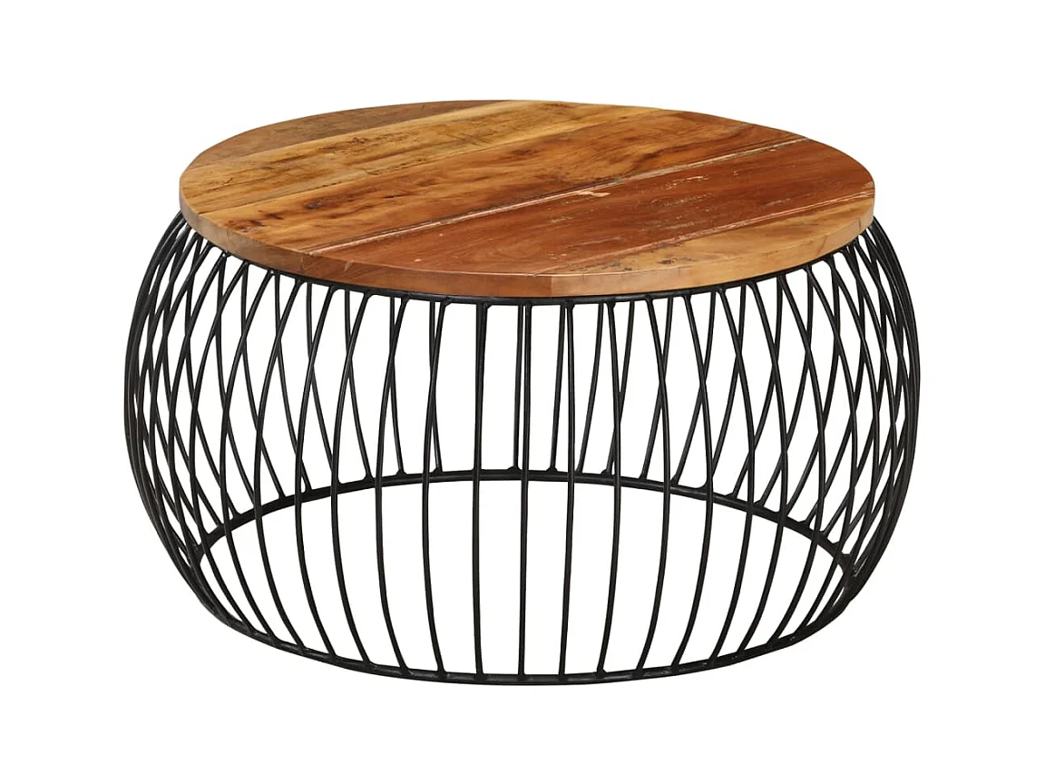 Mesa de centro | Mesa auxiliar 80x80x35 cm madera maciza de mango rugosa SHL2598