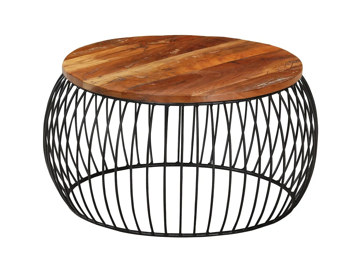 Mesa de centro | Mesa auxiliar 80x80x35 cm madera maciza de mango rugosa SHL2598