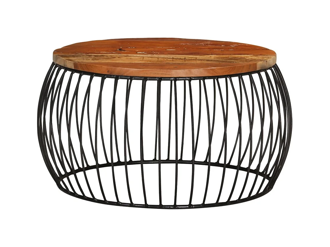 Table basse salon-Table d'appoint ronde Ø68 cm Bois de récupération solide SHL77019