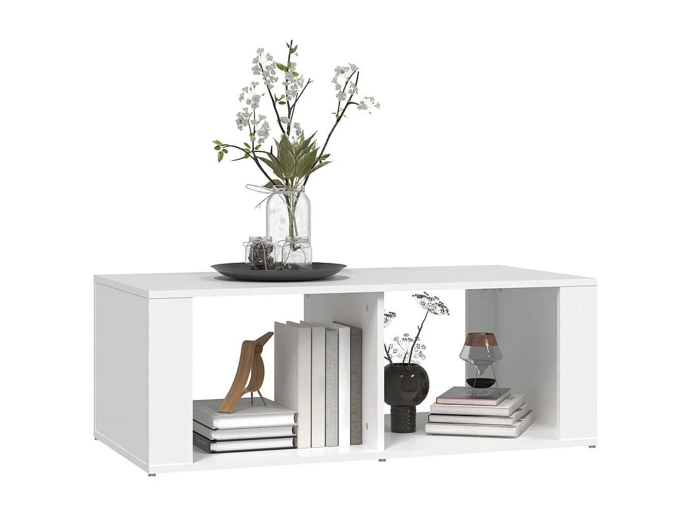 Mesa de centro | Mesa auxiliar madera contrachapada marrón roble 90x50x36,5 cm SHL1502