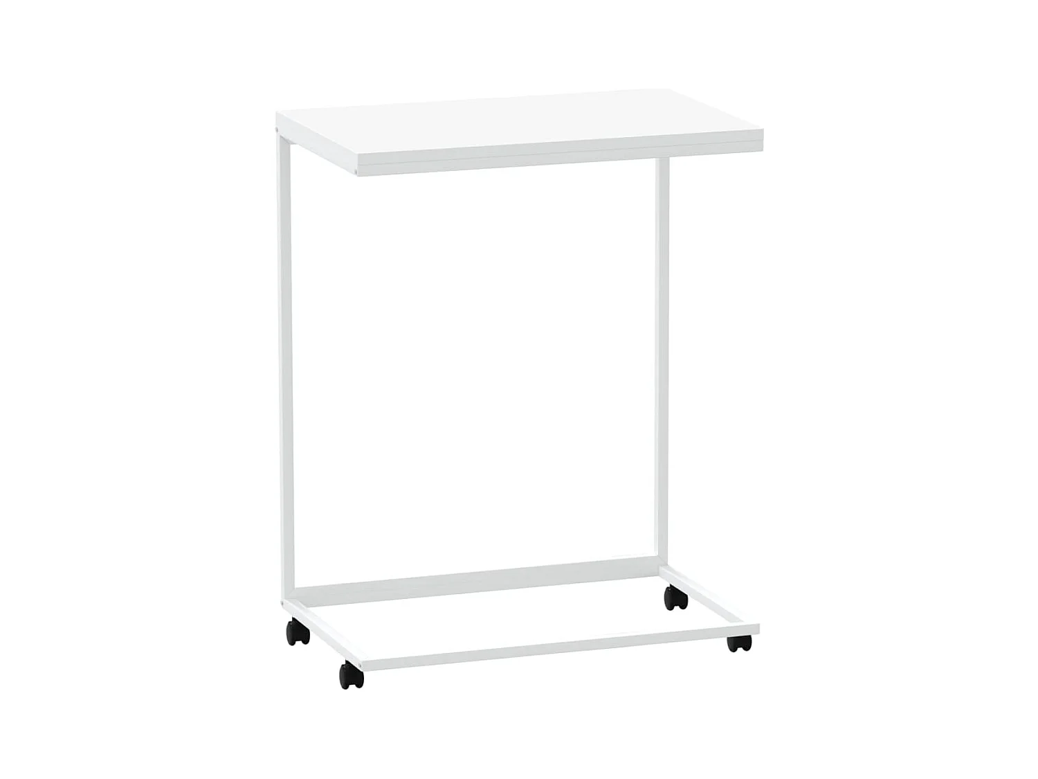 Table basse salon-Table d'appoint avec roues Blanc 55x35x70 cm Bois d'ingénierie SHL22540