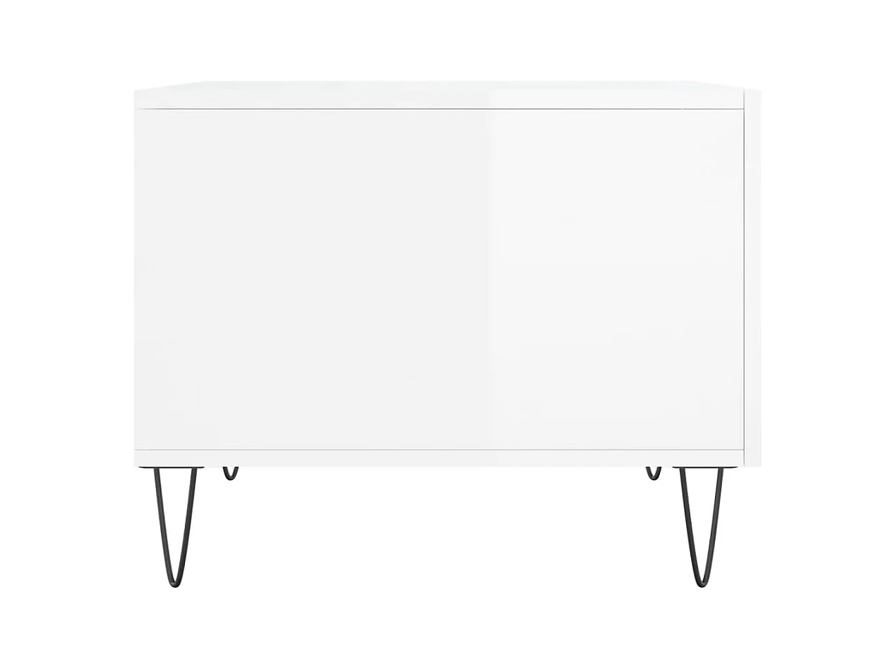 Conjunto de 2 Mesas de Centro | Mesa de apoio | Mesa de café 50x50x40 cm branco brilhante