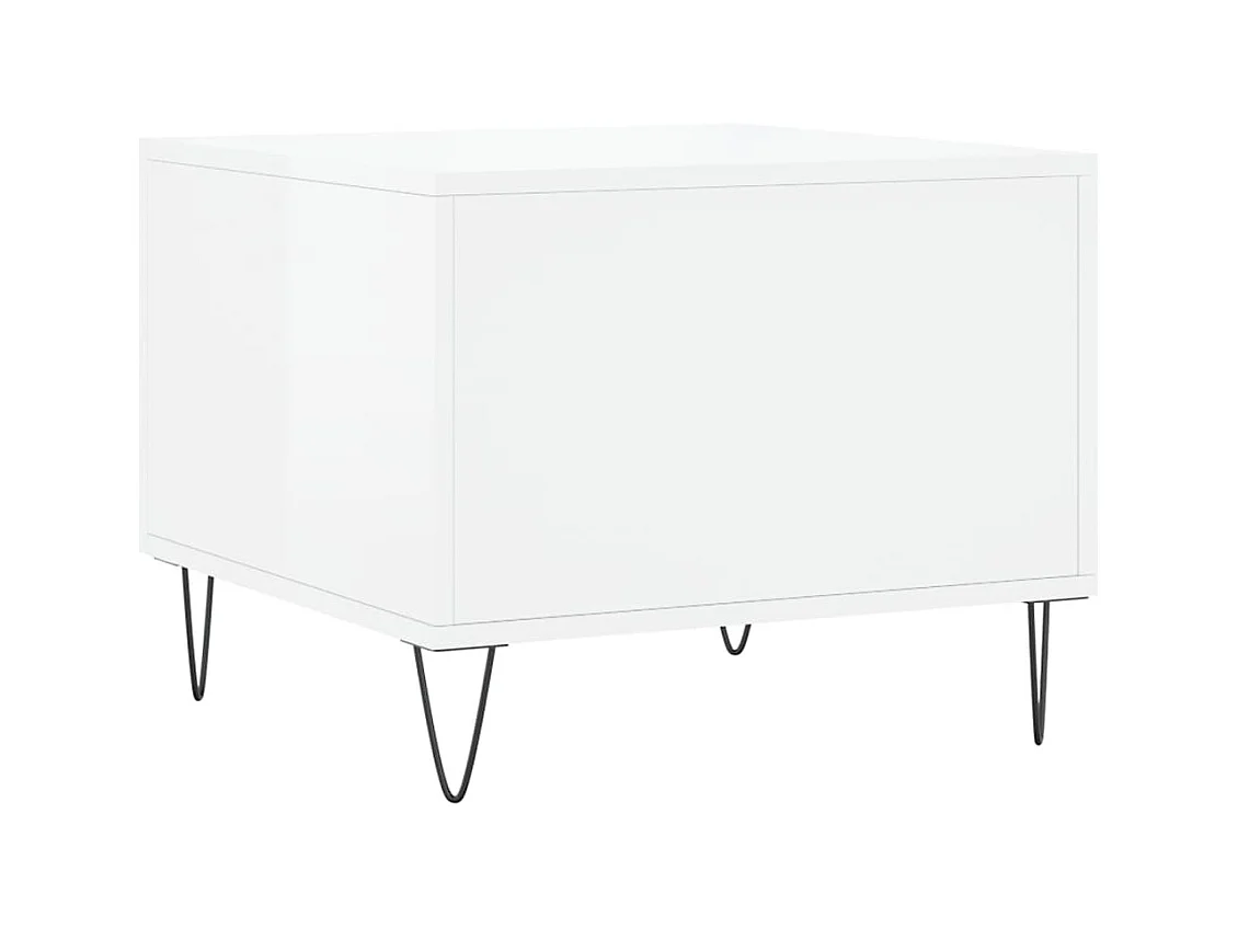 Conjunto de 2 Mesas de Centro | Mesa de apoio | Mesa de café 50x50x40 cm branco brilhante