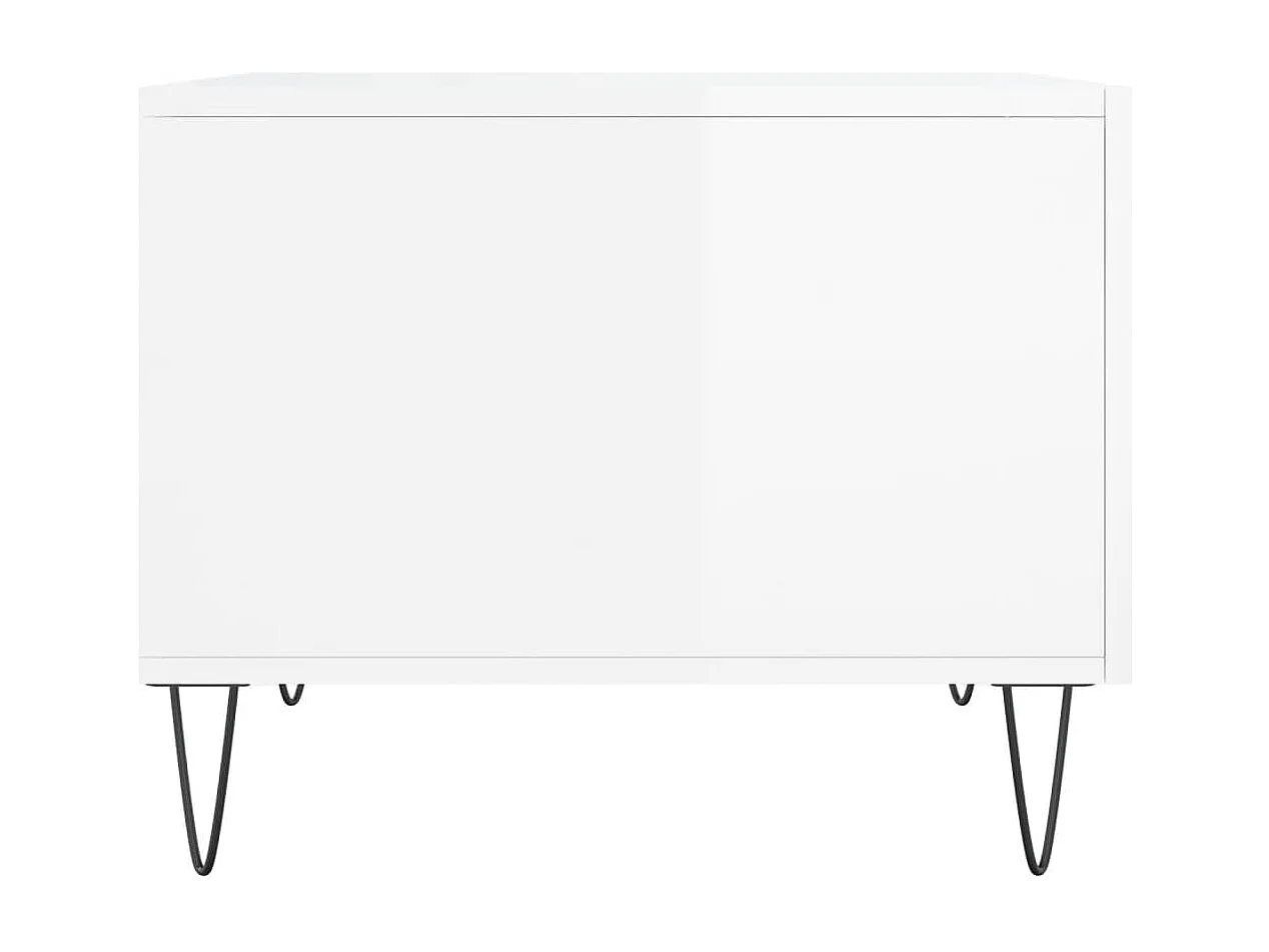 Lot de 2 Tables basses-Tables d'appoint blanc brillant 50x50x40cm bois d'ingénierie SHL62096