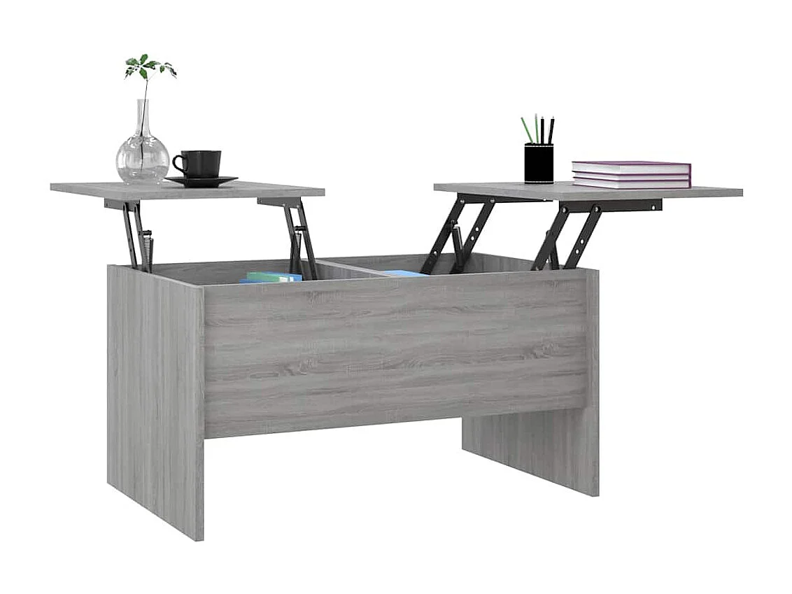 Salontafel | Woonkamertafel | Bijzettafel 80x50x42,5 cm bewerkt hout grijs sonoma eikenkleurig