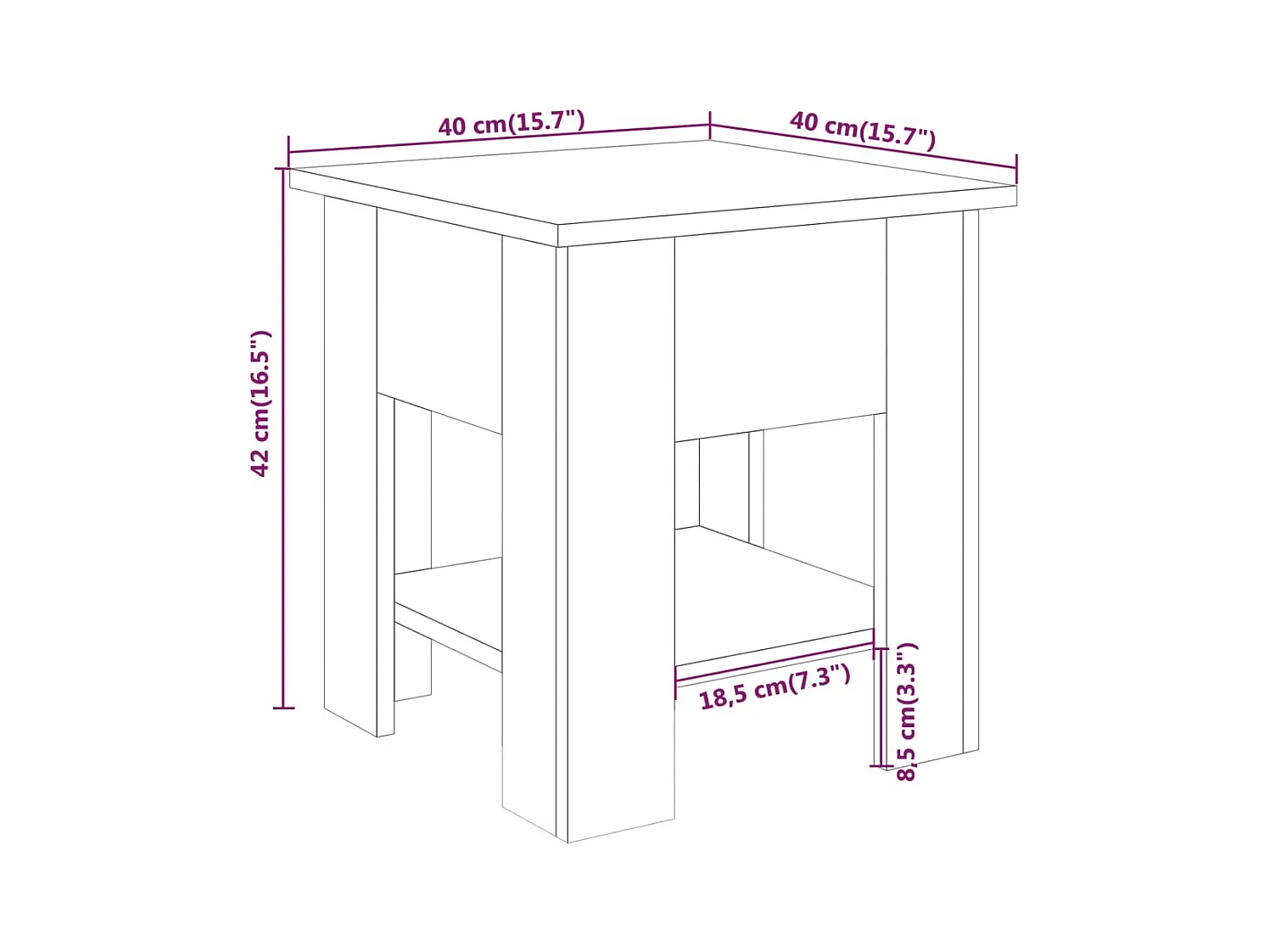 Mesa de centro | Mesa auxiliar madera contrachapada blanco 90x50x40 cm SHL2108