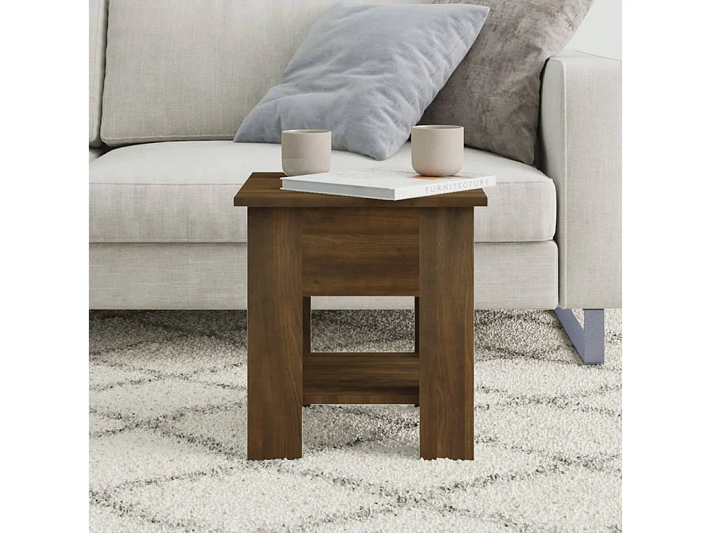 Couchtisch-Sofatisch-Beistelltische Braun Eichen-Optik 40x40x42 cm Holzwerkstoff SHL66826