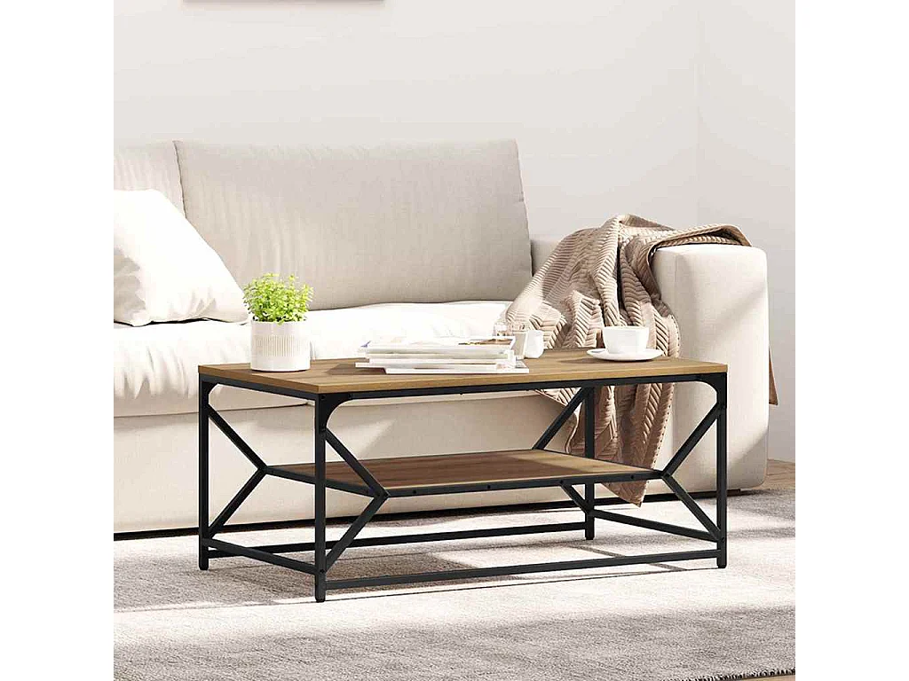 Couchtisch-Wohnzimmertisch-Beistelltische Artisan-Eiche 90x50x40 cm SHL56976