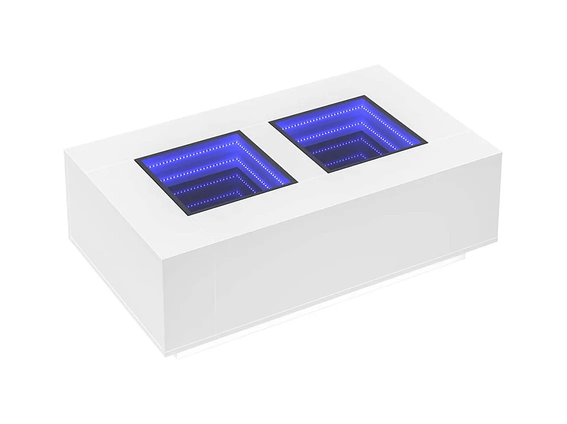 Mesa de centro | Mesa de apoio luzes LED Infinity 116x69x40 cm branco