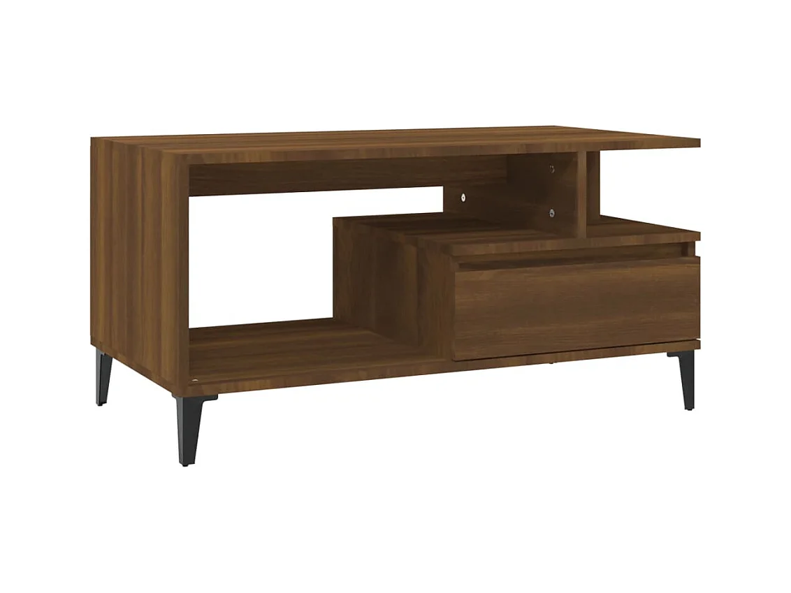 Mesa de centro | Mesa auxiliar madera contrachapada roble marrón 50x50x40 cm SHL569946