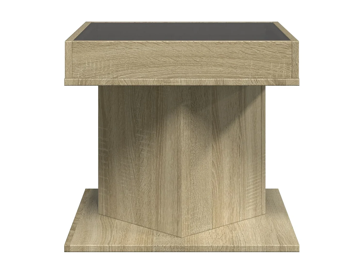 LED Couchtisch-Beistelltische-Sofatisch Sonoma Eiche 50x50x45 cm Holzwerkstoff SHL91667