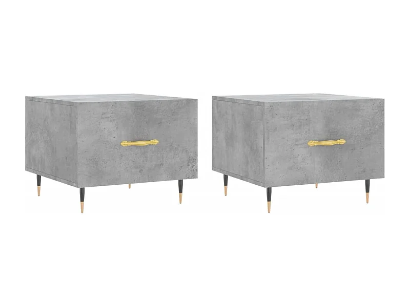 Tables basses salon-Tables d'appoint 2 pcs gris béton 50x50x40 cm bois d'ingénierie SHL43158