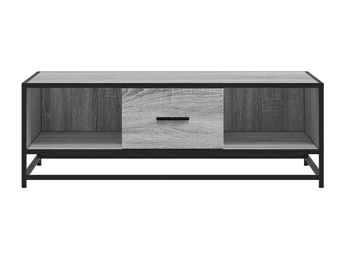 Couchtisch-Wohnzimmertisch-Beistelltische Grau Sonoma 100x57x35 cm Holzwerkstoff und Metall SHL31971