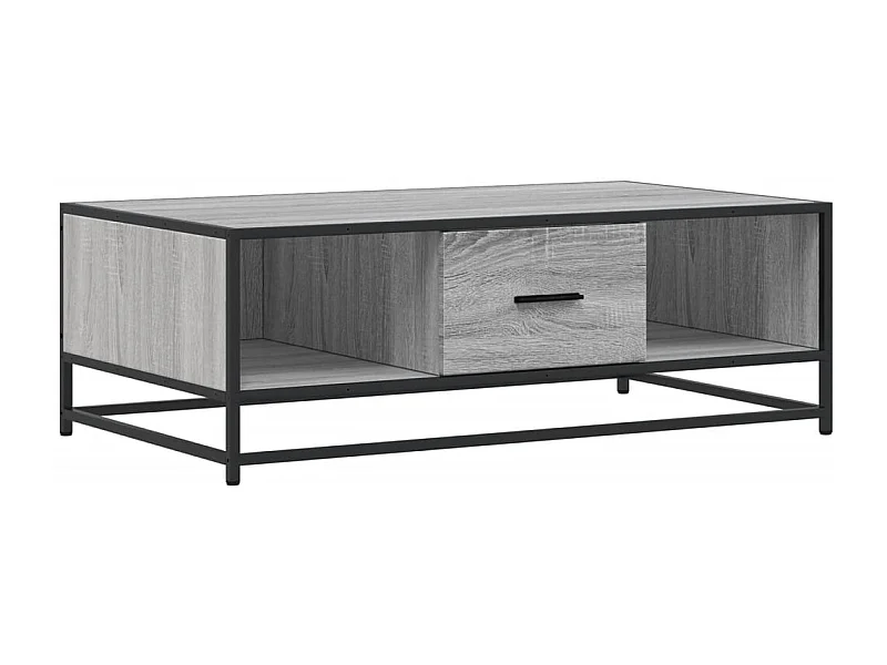 Couchtisch-Wohnzimmertisch-Beistelltische Grau Sonoma 100x57x35 cm Holzwerkstoff und Metall SHL31971