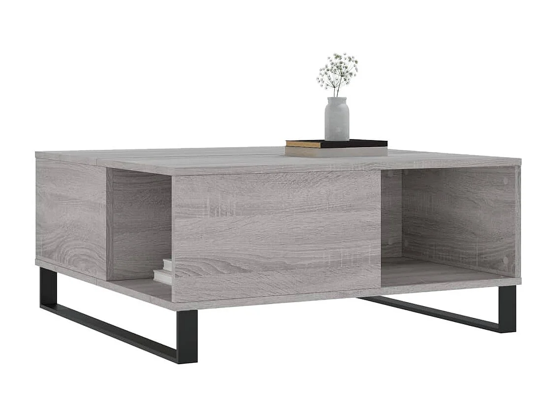 Couchtisch-Wohnzimmertisch-Beistelltische Grau Sonoma 80x80x36,5 cm Holzwerkstoff SHL15523