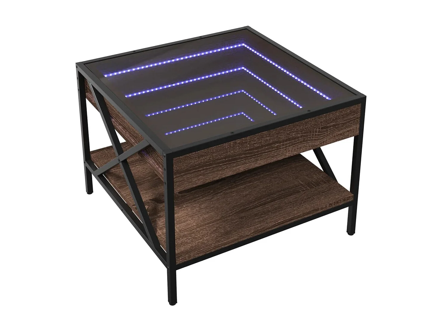 Mesa de centro-Mesa auxiliar madera de ingeniería roble ahumado 55x55x40 cm SHL2969