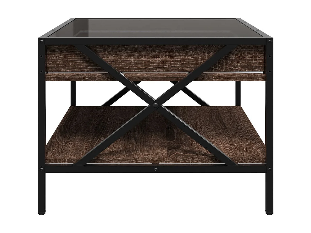 Couchtisch mit Infinity-LED | Beistelltische | Sofatisch Braun Eichen-Optik 50x50x38 cm SHL78645