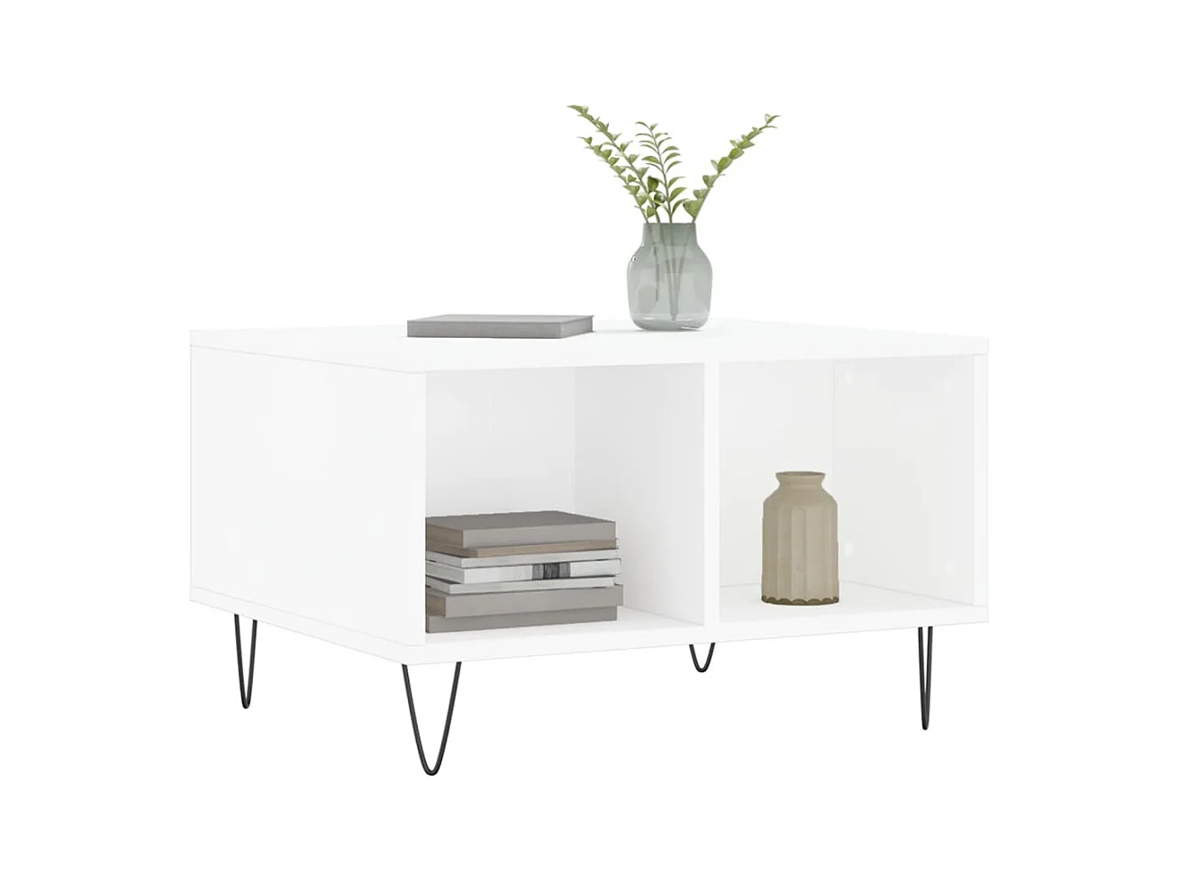 Mesa de centro | Mesa auxiliar madera ingeniería gris hormigón 102x44,5x50 cm SHL4479