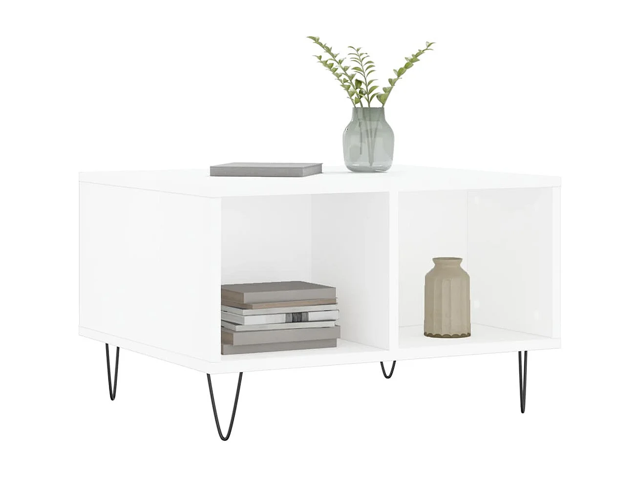 Mesa de centro | Mesa auxiliar madera ingeniería gris hormigón 102x44,5x50 cm SHL4479