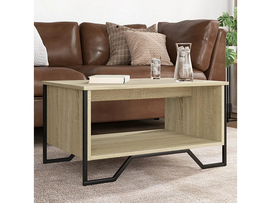Couchtisch-Wohnzimmertisch-Beistelltische Sonoma-Eiche 75x51x40 cm Holzwerkstoff SHL64961