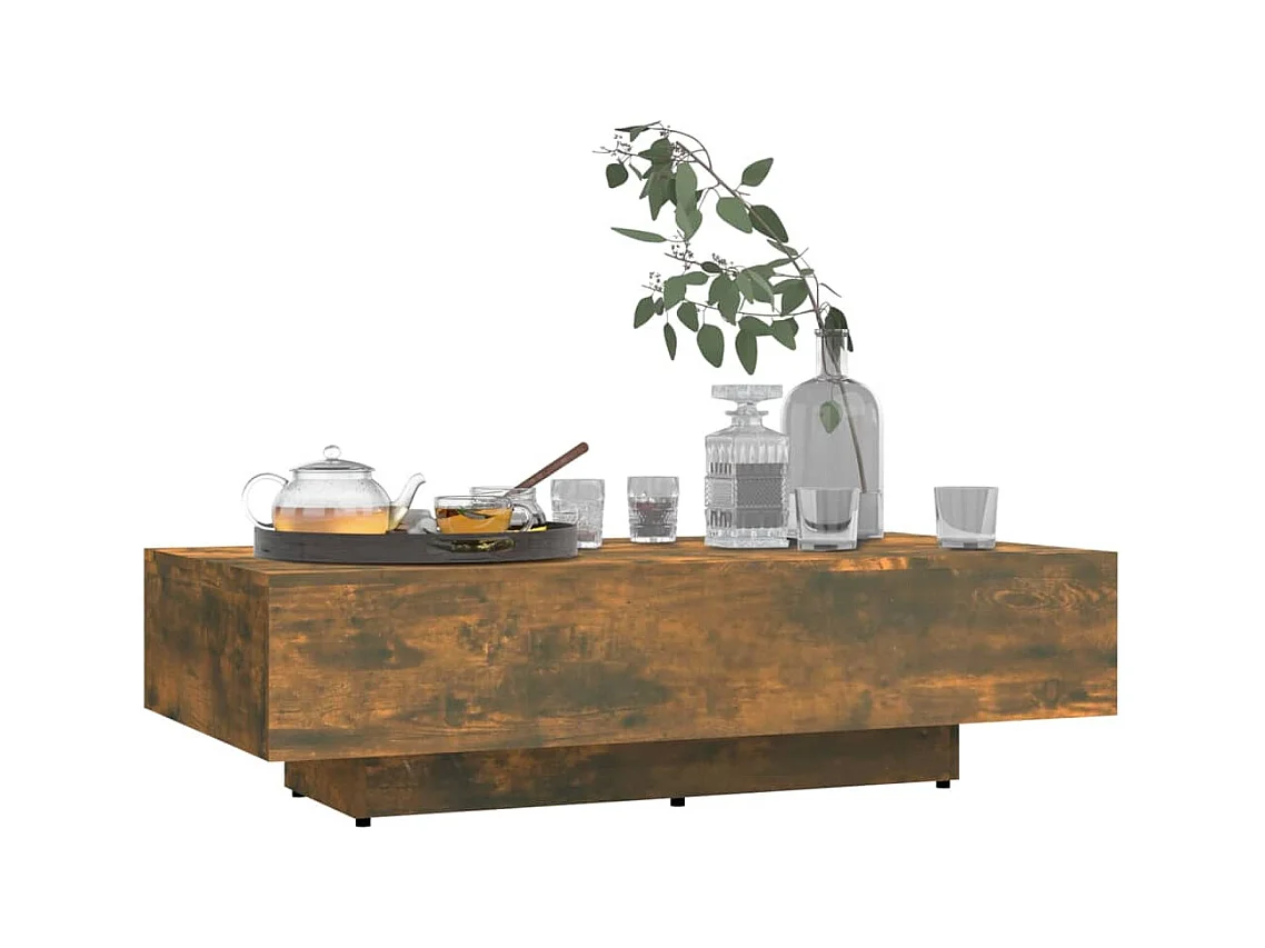 Mesa de centro | Mesa de apoio 100x49.5x31 cm derivados madeira carvalho fumado