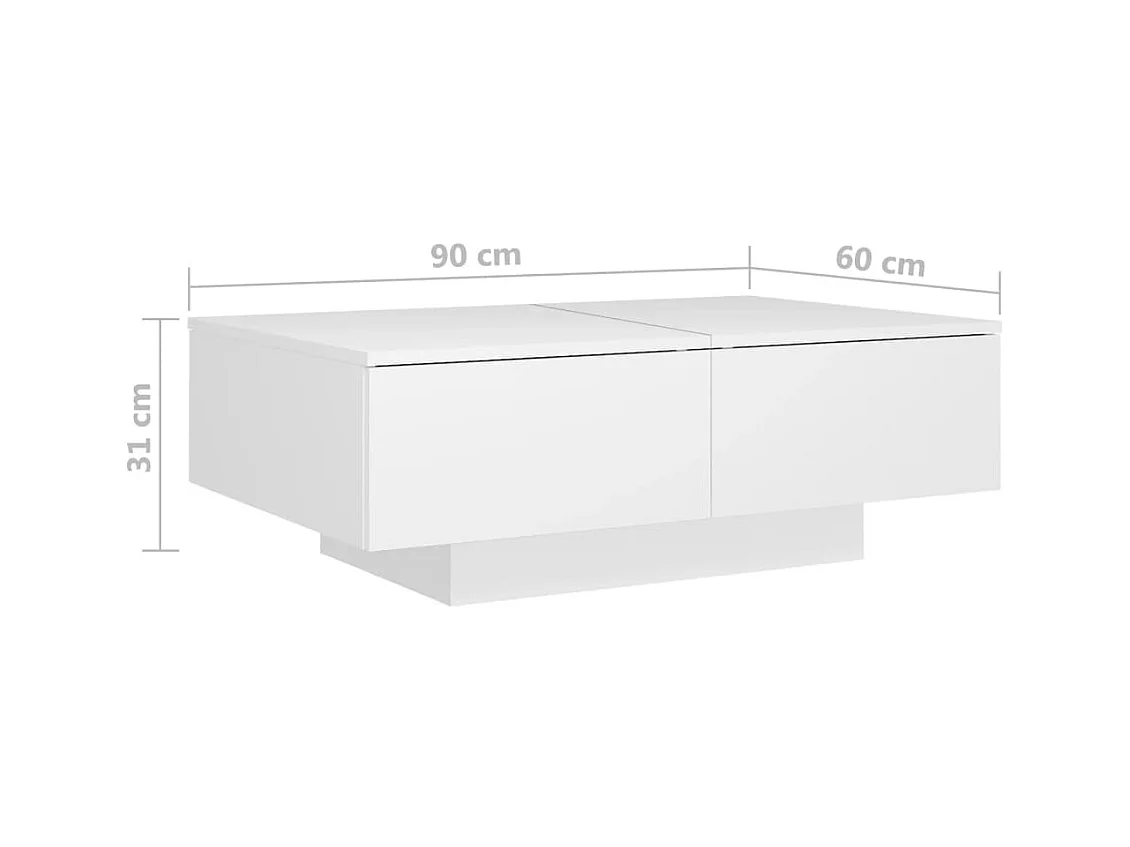 Mesa de centro | Mesa auxiliar con luces LED roble artisian 90x50x40 cm SHL300