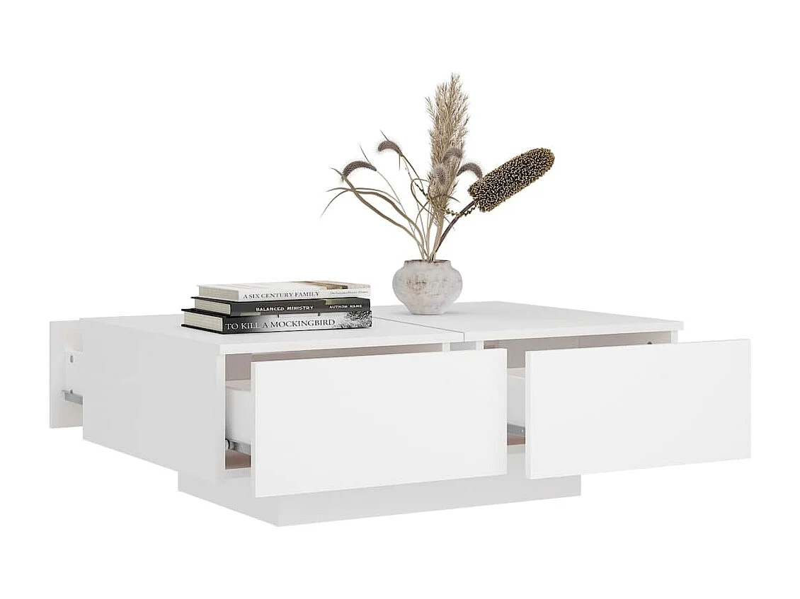 Couchtisch-Sofatisch-Beistelltische Weiß 90x60x31 cm Holzwerkstoff SHL20164