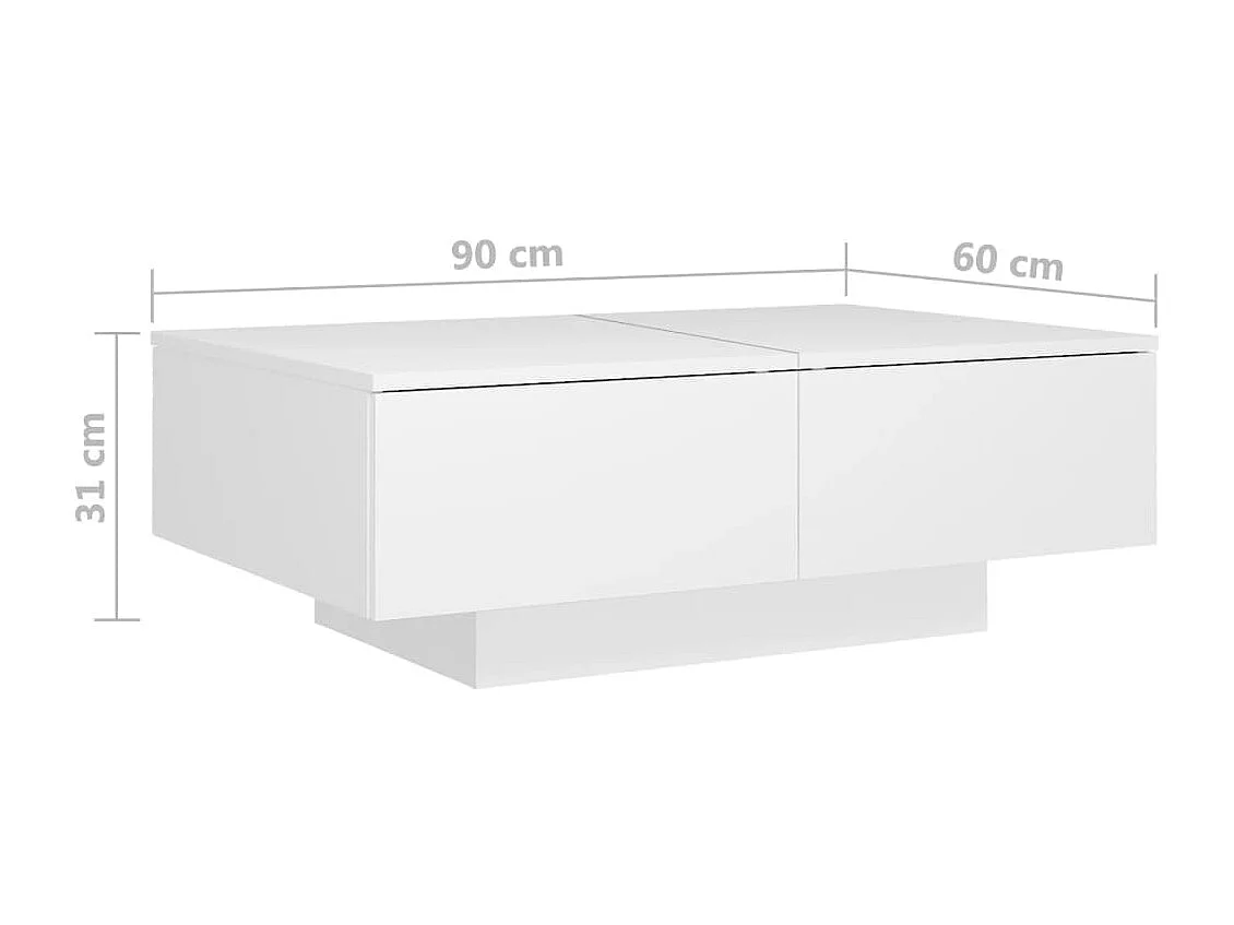 Couchtisch-Sofatisch-Beistelltische Weiß 90x60x31 cm Holzwerkstoff SHL20164