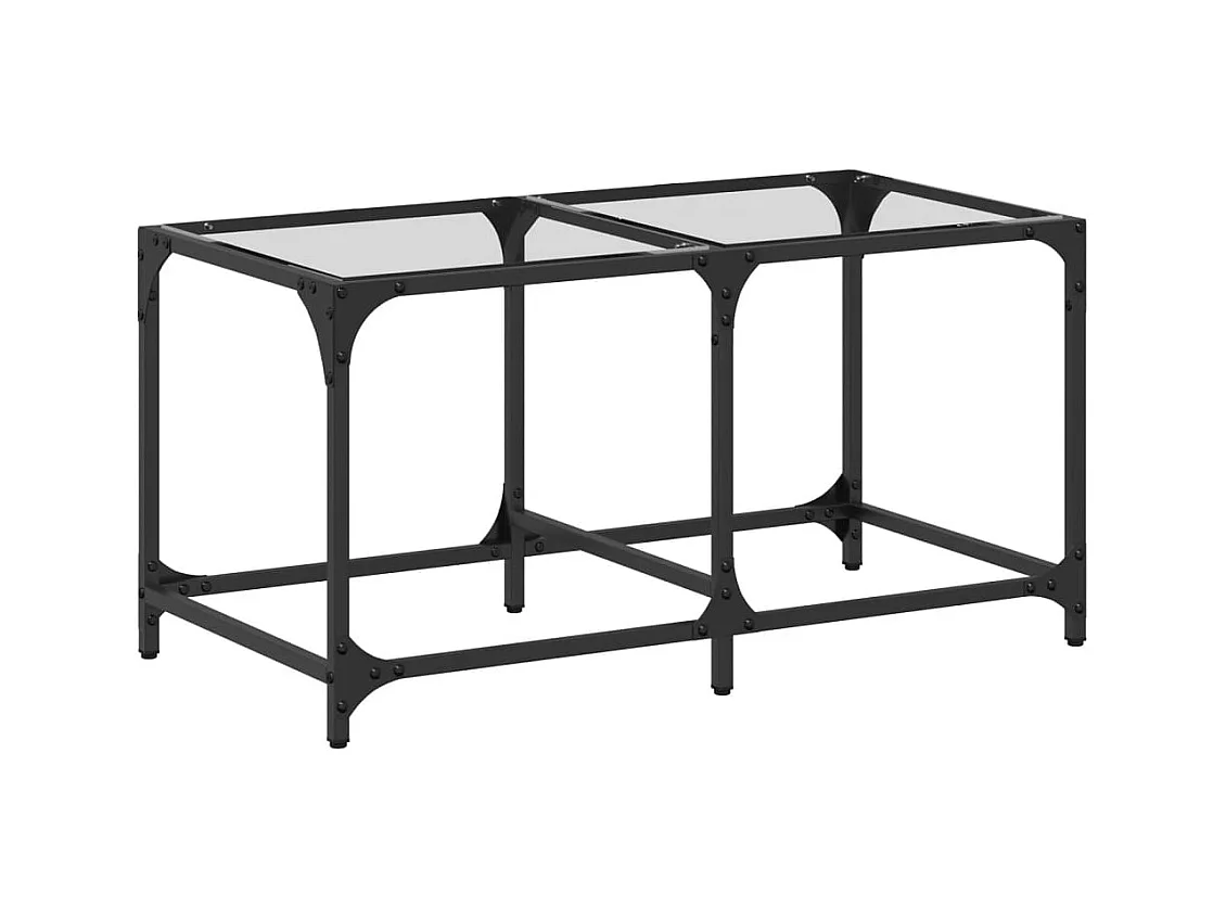 Table basse salon-Table d'appoint-dessus en verre transparent 78,5x40x40cm acier SHL3864