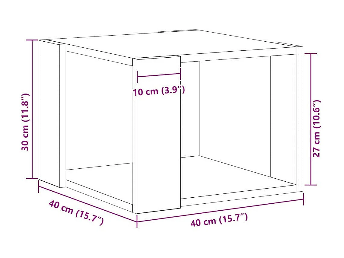 Mesa de centro-Mesa auxiliar-Mesita de centro madera contrachapada blanco brillo 90x60x35 cm SHL28895